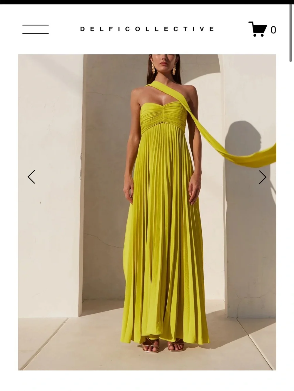 Delfi Collective Daphne Dress in Chartreuse - Picture 2 of 6